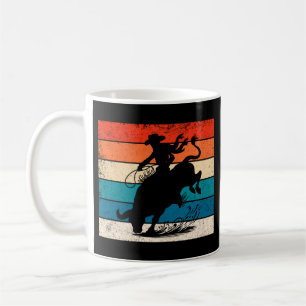 Bull Riding Rodeo Bull Riders Western Ranch Retro Coffee Mug