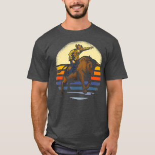 Bull Riding Rodeo Rider Cowboy Western Vintage T-Shirt