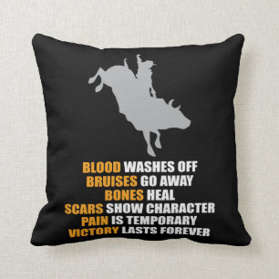 Bull Riding Rodeo Texas Ranch Rider Cowboy Cushion
