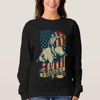 Bull Riding Rodeo Vintage Distressed USA Bull Ride Sweatshirt