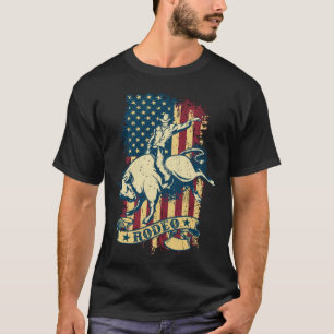 Bull Riding Rodeo Vintage Distressed USA Bull Ride T-Shirt
