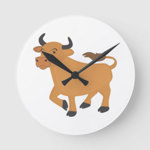 Bull Round Clock