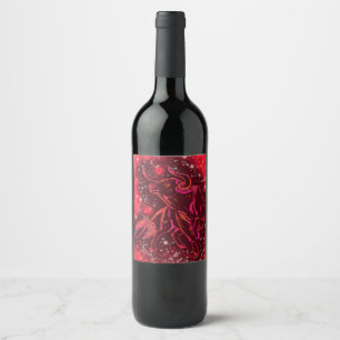 Bull Running Wine Label Red Starry Night