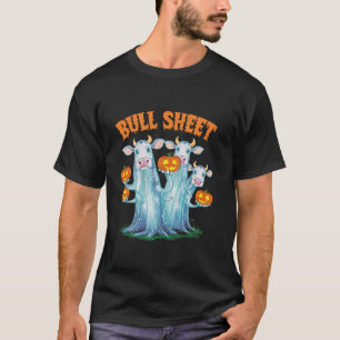 Bull Sheet Cow Pumpkins Halloween Cute Cow Lovers T-Shirt