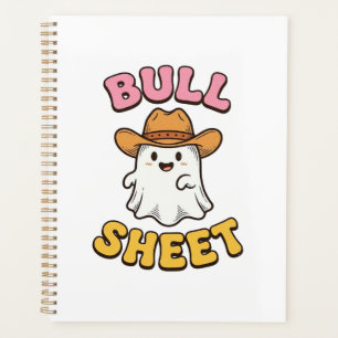 Bull Sheet Cute Ghost Cowboy Vintage Funny T-Shirt Planner