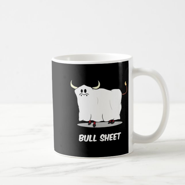 Bull Sheet Ghost Funny Halloween Coffee Mug (Right)