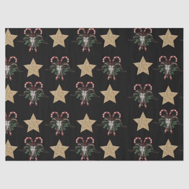 Bull Skull and Candy Cane Tissue Paper (Front)