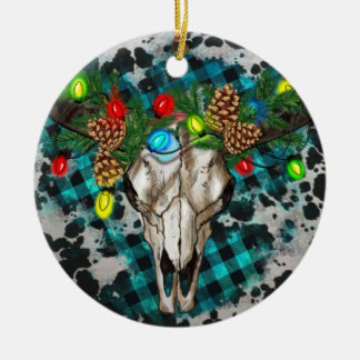 Bull Skull Christmas Ornament Png,Western Christma