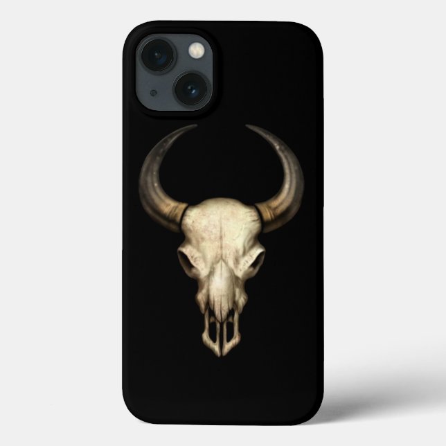 Bull Skull on Black Case-Mate iPhone Case (Back)