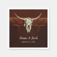 Bull Skull Wedding Brown Rustic Country Western