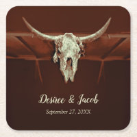 Bull Skull Wedding Rustic Brown Country Western
