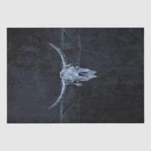 Bull Skull Western Country Black And White Rustic Tissue Paper