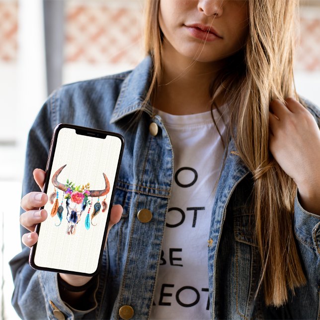 Bull Skull With Flowers Case-Mate iPhone Case (Creator Uploaded)