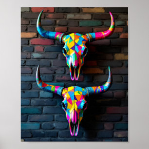 Bull Skulls Poster