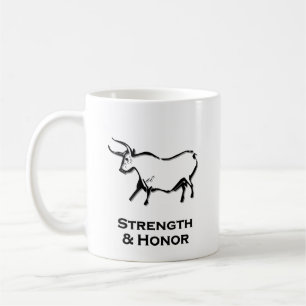 Bull Strength And Honour Black Coffee Mug