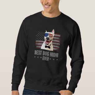 Bull Terrier Best Dog Mum Ever Retro Usa American  Sweatshirt