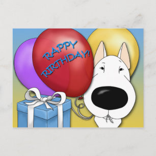 Bull Terrier Birthday Postcard