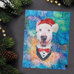 Bull Terrier Breed Dog Christmas Jigsaw Puzzle