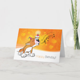 Bull Terrier Cartoon Card "Happy Birthday"