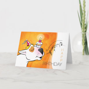 Bull Terrier Cartoon Card "Happy Birthday"