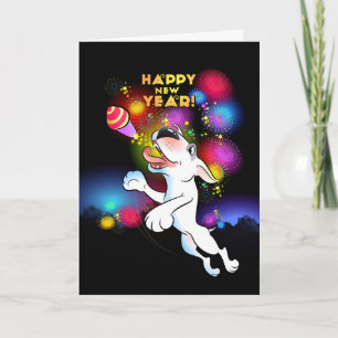 Bull Terrier Cartoon Card "Happy New Year"