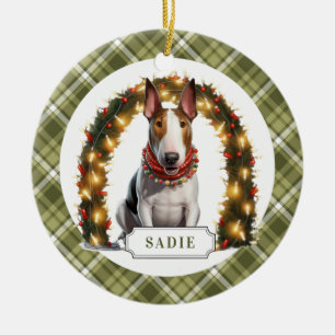 Bull Terrier Ceramic Circle Ornament