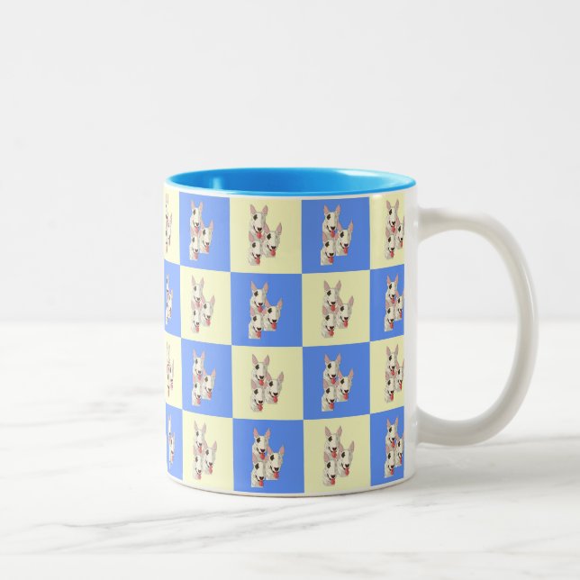 Bull Terrier Chequered Mug (Right)