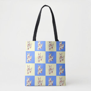Bull Terrier Chequered Tote Bag