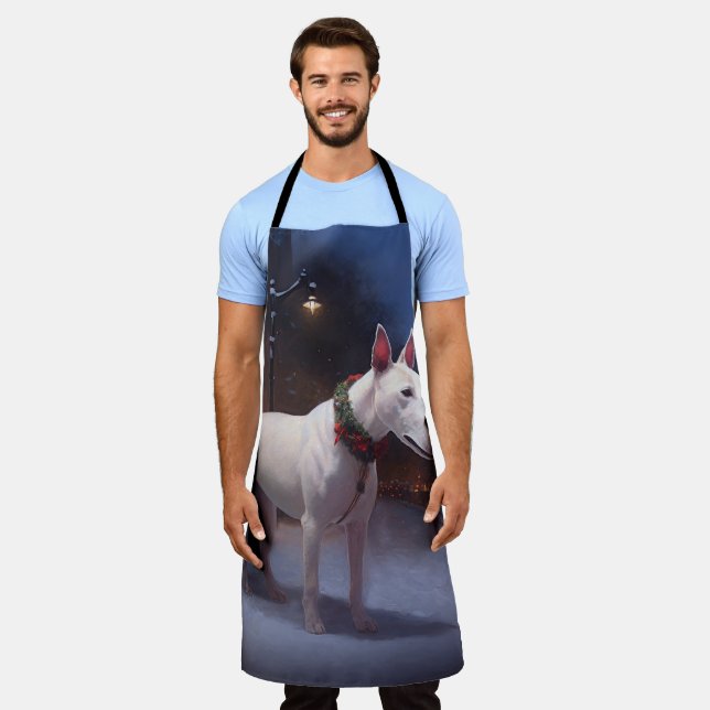 Bull Terrier Christmas Festive Season Apron (Worn)