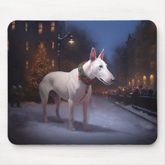 Bull Terrier Christmas Festive Season Mouse Pad (Front)