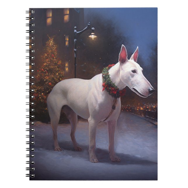 Bull Terrier Christmas Festive Season Notebook (Front)