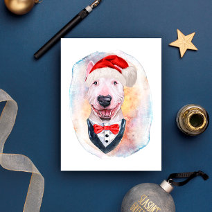 Bull Terrier Christmas Gifts For Dogs Lovers Holiday Postcard