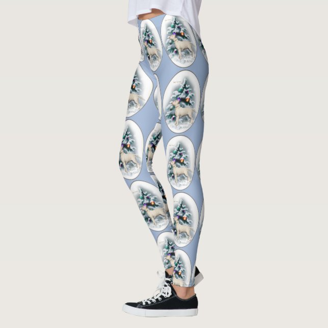 Bull Terrier Christmas Leggings (Left)