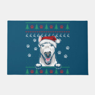 Bull Terrier Christmas Ugly Sweater Funny Dog Love Doormat