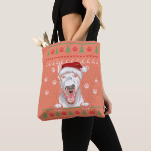Bull Terrier Christmas Ugly Sweater Funny Dog Love Tote Bag