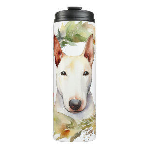 Bull Terrier Christmas Wreath Festive Pup  Thermal Tumbler