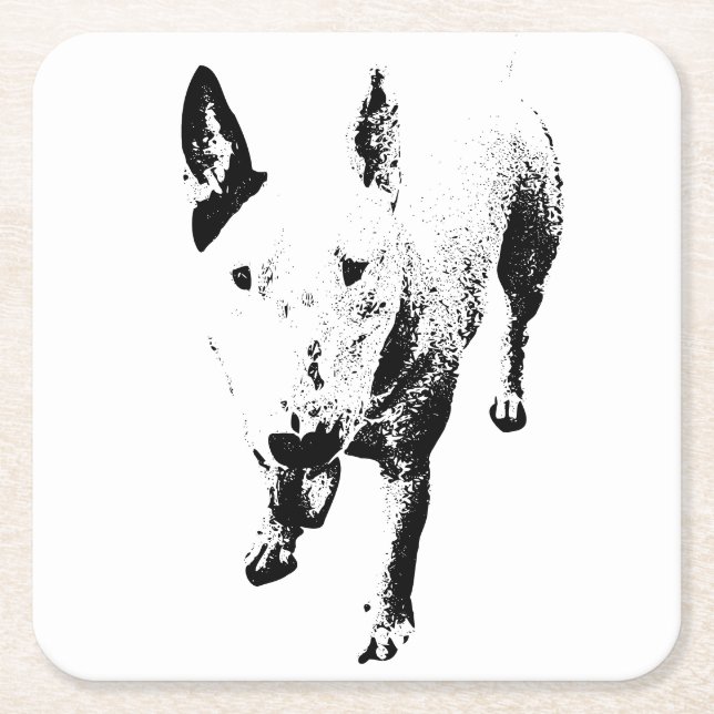 Bull Terrier Coaster – Grit with Every Sip (Front)