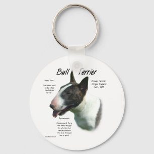 Bull Terrier (coloured) History Design Key Ring