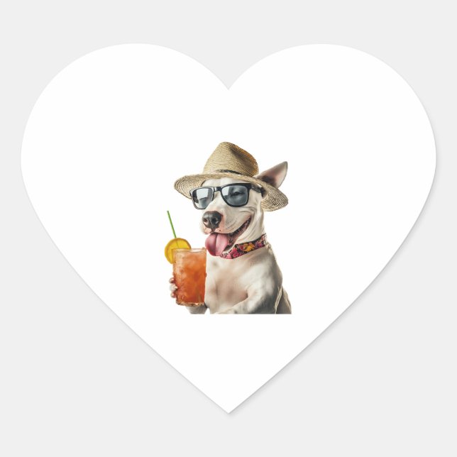 Bull Terrier Copy Heart Sticker (Front)