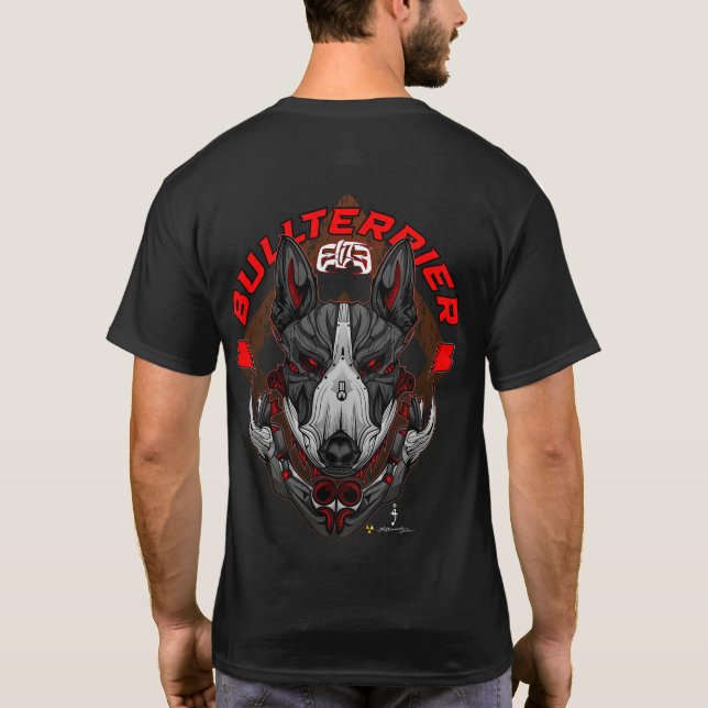 BULL TERRIER Cyberpunk Samurai Elite T-Shirt (Back)