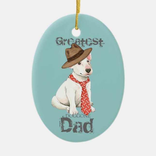Bull Terrier Dad Ceramic Ornament (Front)