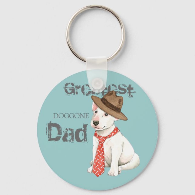 Bull Terrier Dad Key Ring (Front)