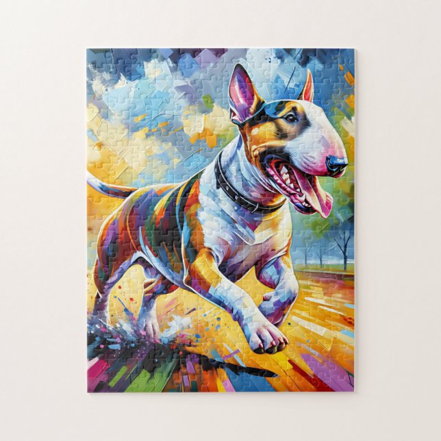 Bull Terrier Dog Acrylic Art Print Gift Jigsaw Puzzle (Vertical)