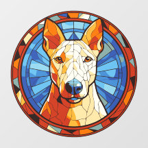 Bull Terrier Dog Breed Faux Stained Glass Pet
