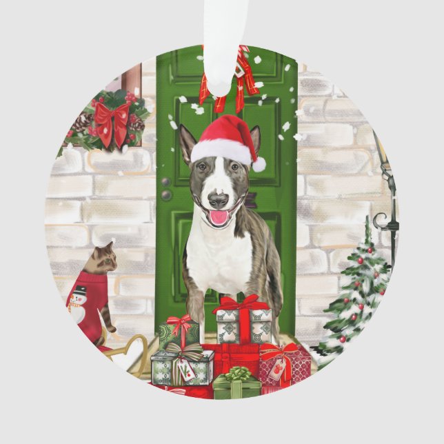 Bull Terrier Dog Christmas   Ornament (Front)