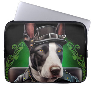 Bull Terrier Dog Driving Bike St. Patrick's Day Laptop Sleeve