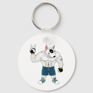 bull terrier dog fight key ring