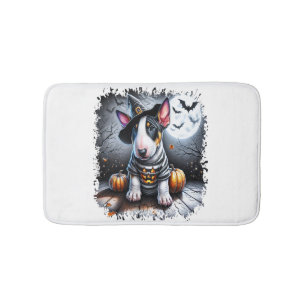 Bull Terrier Dog Halloween Bath Mat