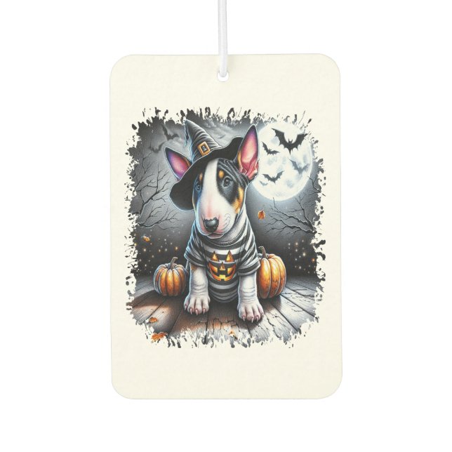 Bull Terrier Dog Halloween Car Air Freshener (Front)
