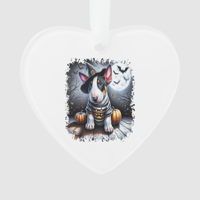 Bull Terrier Dog Halloween Ornament (Front)